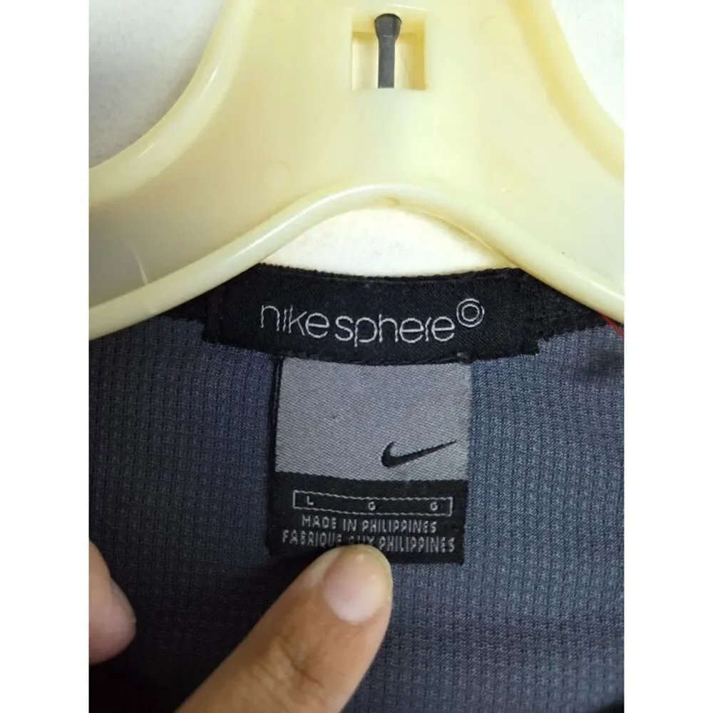 Nike Sephere Men Black & Grey Long Sleeve Waffle Knit Shirt size Large